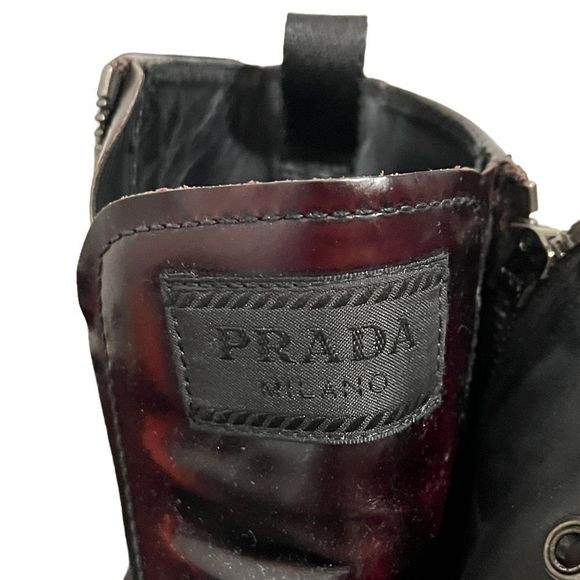 🎉HP🎊Prada Combat Boot Spazzolato 37 1/2 - Picture 8 of 16